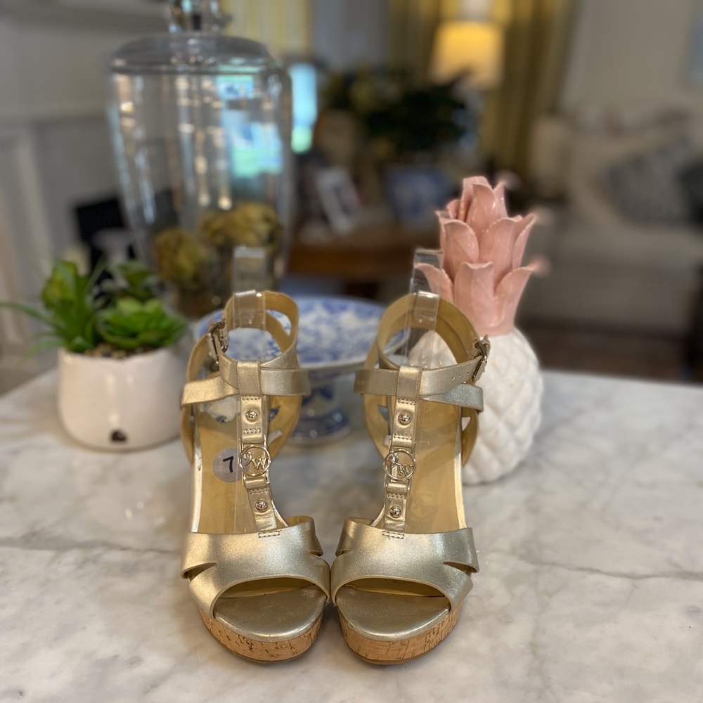 Nine West Gold Platform Sandals